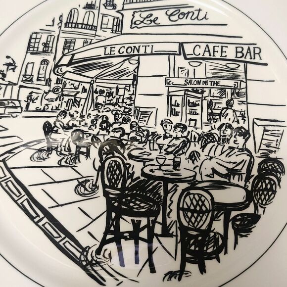 2 Mikasa dinner plates HK 114 "Parisian Scenes" by Susan Steinberg - VTG - Picture 1 of 10